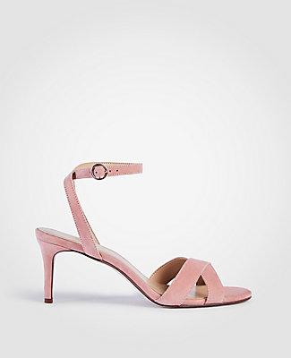 Ann Taylor Judith Suede Kitten Heeled Sandals