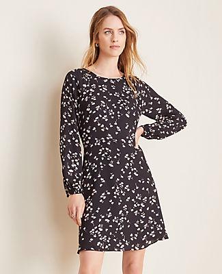 Ann Taylor Terra Floral Smocked Flare Dress