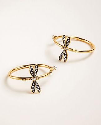 Ann Taylor Dragonfly Hoop Earrings