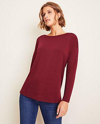Ann Taylor Boatneck Drop Shoulder Top