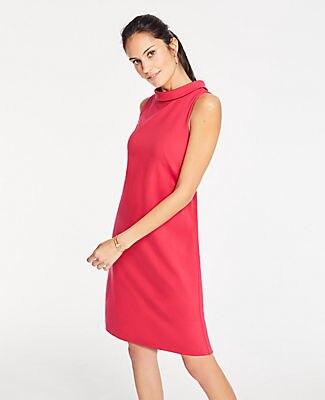 Ann Taylor Collared Ponte Shift Dress