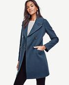 Ann Taylor Cotton Twill Double Breasted Coat