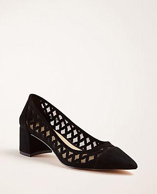 Ann Taylor Rubina Suede Block Heel Pumps