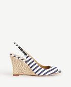 Ann Taylor Aileen Striped Slingback Wedges