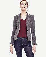 Ann Taylor Twill Single Button Blazer