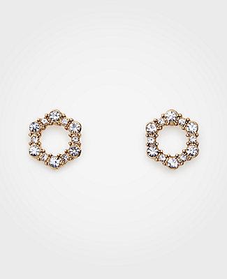 Ann Taylor Hexagon Pave Stud Earrings