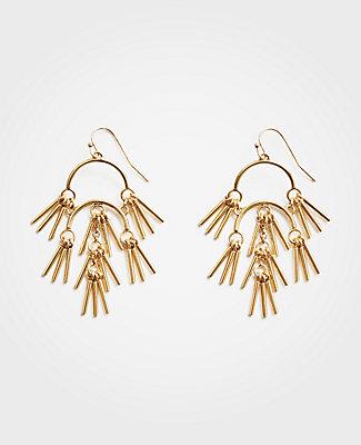 Ann Taylor Metallic Tassel Statement Earrings