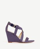 Ann Taylor Priscilla Linen Buckle Wedges
