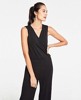 Ann Taylor Sleeveless Wrap Jumpsuit