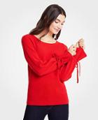 Ann Taylor Cashmere Tie Sleeve Sweater
