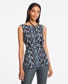 Ann Taylor Ikat Belted Tunic Shell