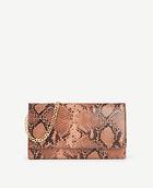 Ann Taylor Snakeskin-embossed Leather Foldover Clutch