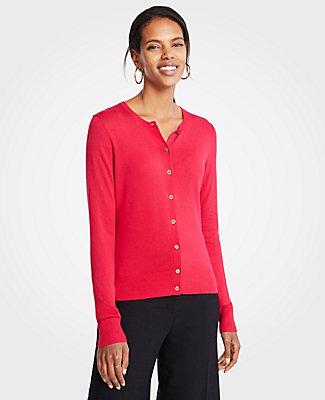 Ann Taylor Gilded Button Ann Cardigan