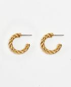 Ann Taylor Rope Metal Hoop Earrings