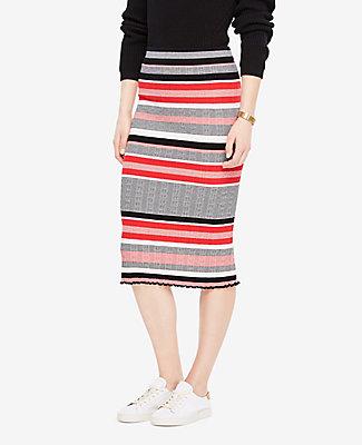 Ann Taylor Striped Sweater Pencil Skirt