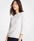 Ann Taylor Puff Sleeve Boatneck Sweater