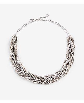 Ann Taylor Twisted Pearlized Statement Necklace