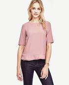 Ann Taylor Mixed Media Peplum Tee