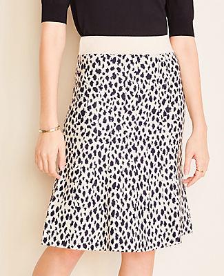 Ann Taylor Leopard Print Sweater Skirt