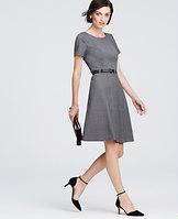 Ann Taylor Plaid Flare Dress