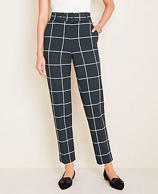 Ann Taylor Windowpane Belted Pants