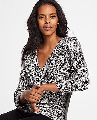 Ann Taylor Petaled Ruffle Wrap Top