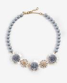 Ann Taylor Sequin Crystal Flower Necklace