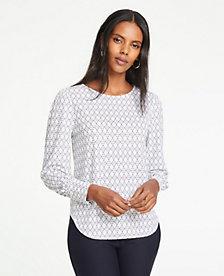 Ann Taylor Geo Cuffed Top