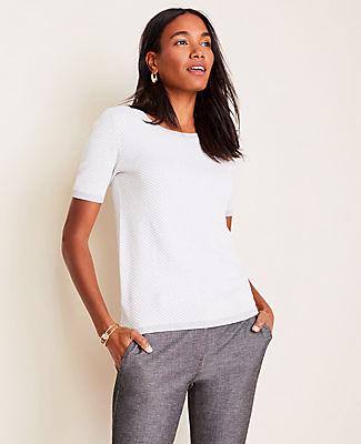 Ann Taylor Chevron Seasonless Yarn Sweater Tee