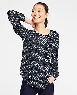 Ann Taylor Tulip Asymmetric Snap Blouse