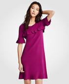 Ann Taylor Chevron Ruffle Sweater Dress
