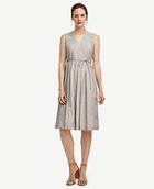 Ann Taylor Stripe Pleated Skirt Dress