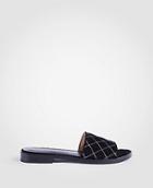 Ann Taylor Lyra Suede Quilted Slide Sandals