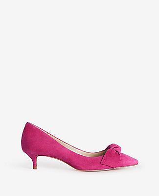 Ann Taylor Ashlyn Suede Bow Pumps