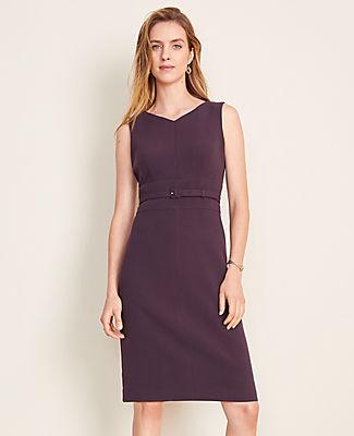 Ann Taylor Doubleweave Belted Sheath Dress