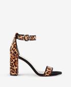 Ann Taylor Leannette Leopard Print Haircalf Block Heel Sandals