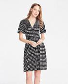 Ann Taylor Shadowed Square Flutter Sleeve Wrap Dress