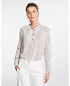Ann Taylor Snakeskin Print Henley Blouse