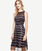 Ann Taylor Sequin Stripe Flare Dress