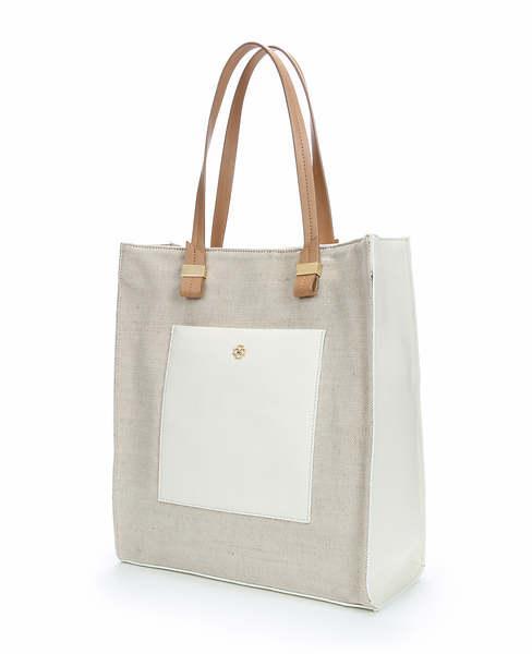 Ann Taylor Shimmer Canvas Tote, Warm Ecru - One Size