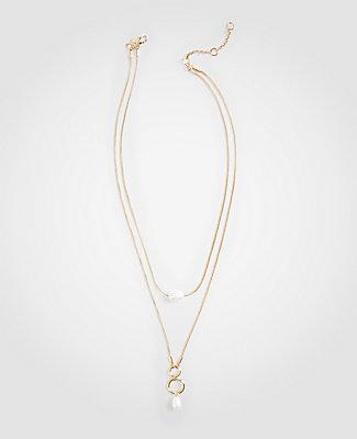 Ann Taylor Pearlized Layering Necklace