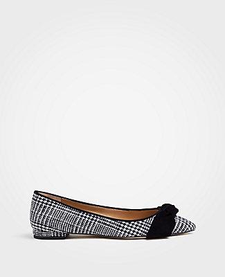 Ann Taylor Camryn Flannel Bow Flats
