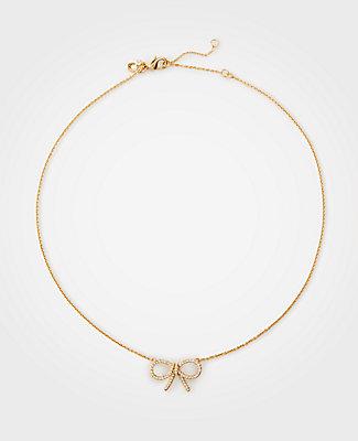 Ann Taylor Pave Bow Delicate Necklace