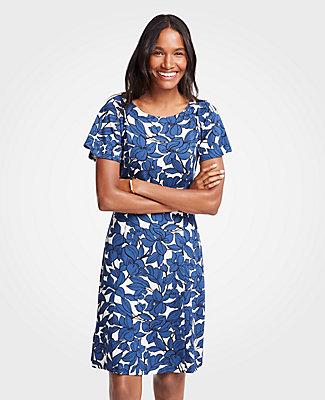 Ann Taylor Iris Short Sleeve Flare Dress