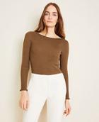 Ann Taylor Shimmer Boatneck Perfect Pullover