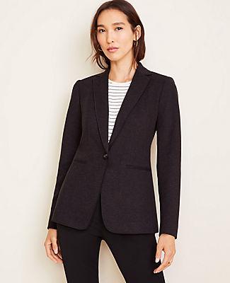 Ann Taylor Twill One Button Blazer