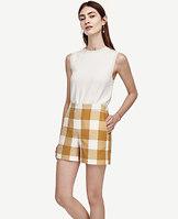 Ann Taylor Gingham High Waist Shorts