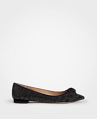 Ann Taylor Camryn Studded Bow Flats