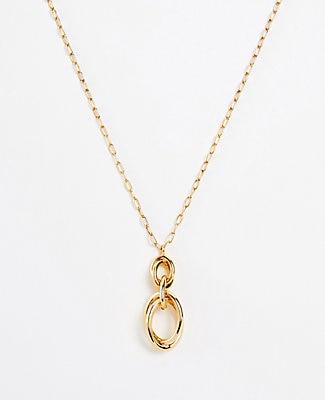 Ann Taylor Oval Knot Pendant Necklace