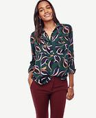 Ann Taylor Abstract Tulip Popover Camp Shirt